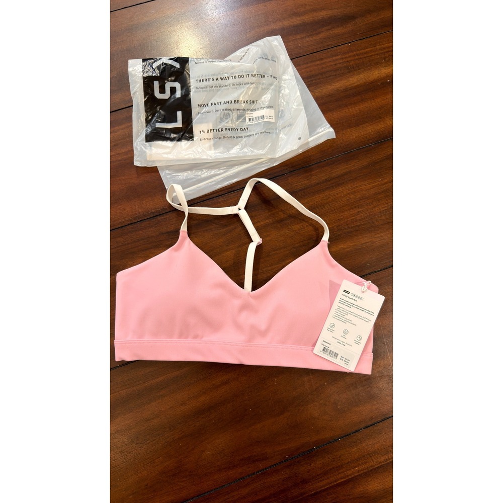 LSKD Infinity Sports Bra Pink Rose Low Support V-Neck Womens Medium NEW NWT - Picture 7 of 16